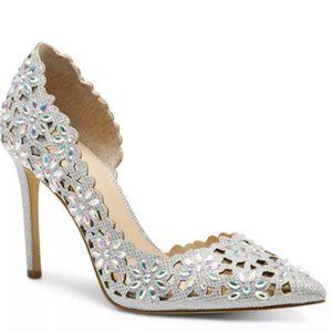 INC Brand for Macy's Kenjay d'Orsay Silver Pumps